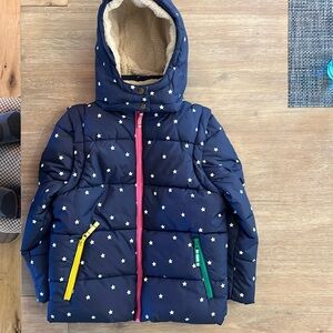 Mini Biden Girls Navy Stars Coat (7/8 Years)